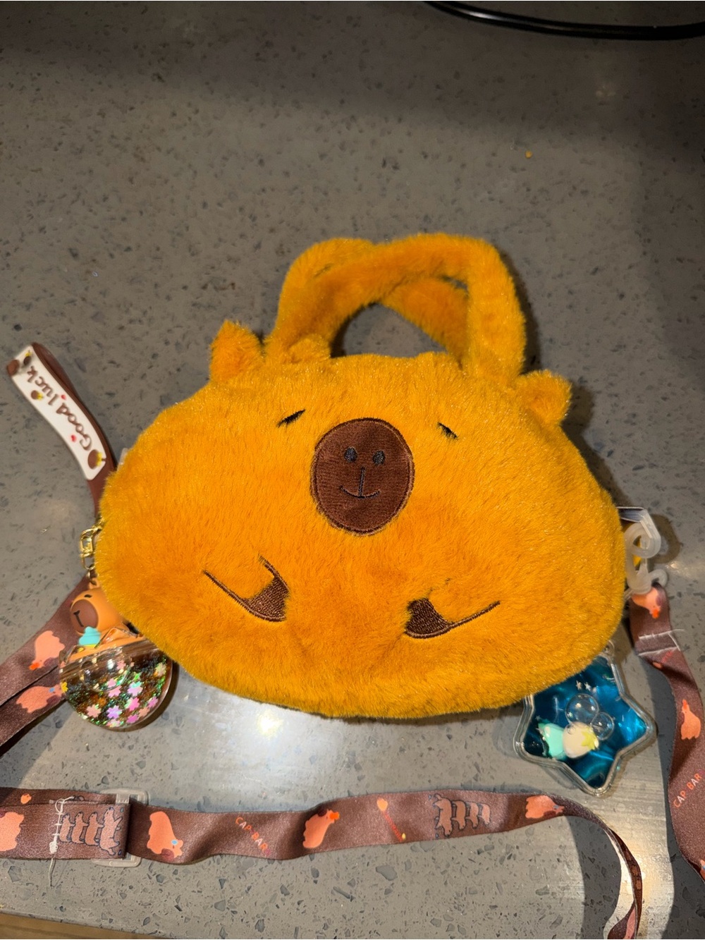 Plush Bear Kids Handbag in Bright Orange